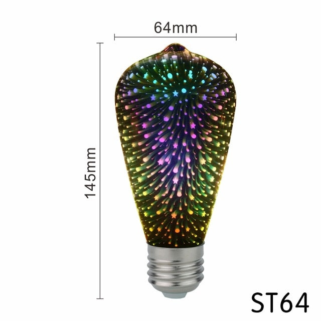 3D Fireworks Light Bulb