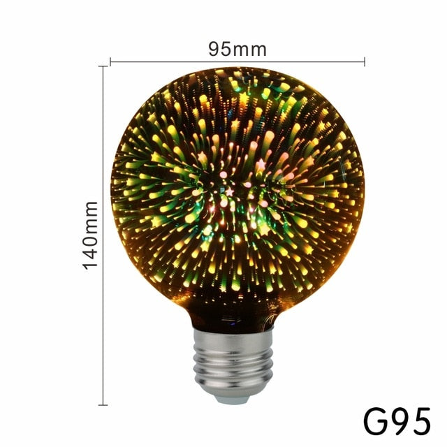 3D Fireworks Light Bulb