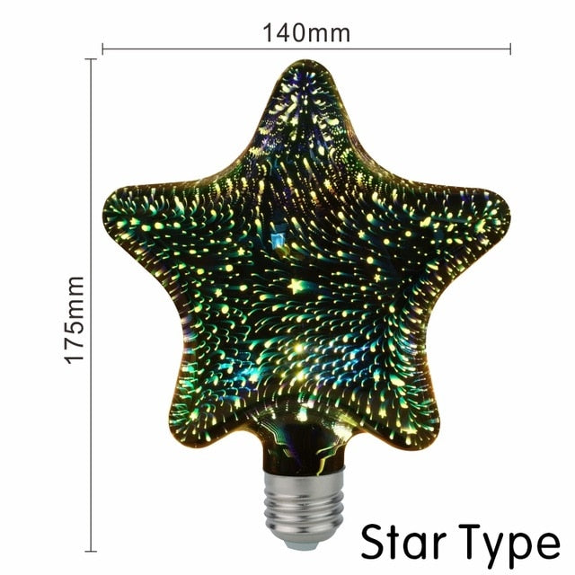 3D Fireworks Light Bulb